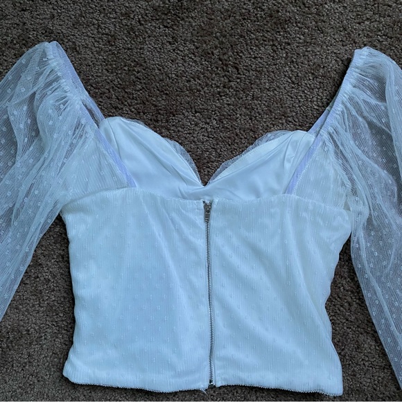 *NEW* White Mesh Crop Top - Picture 4 of 5